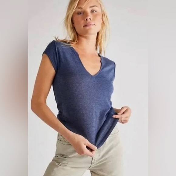 Free People Tops - Free People Always Yours Tee Blue (shaded lake) size XS